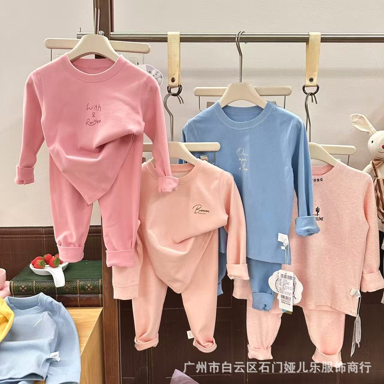 Deer Fleece Children's Pajamas Autumn Winter Homewear Boys Girls Long Sleeve Top and Bottom Set Brand Children's Clothing Factory Wholesale