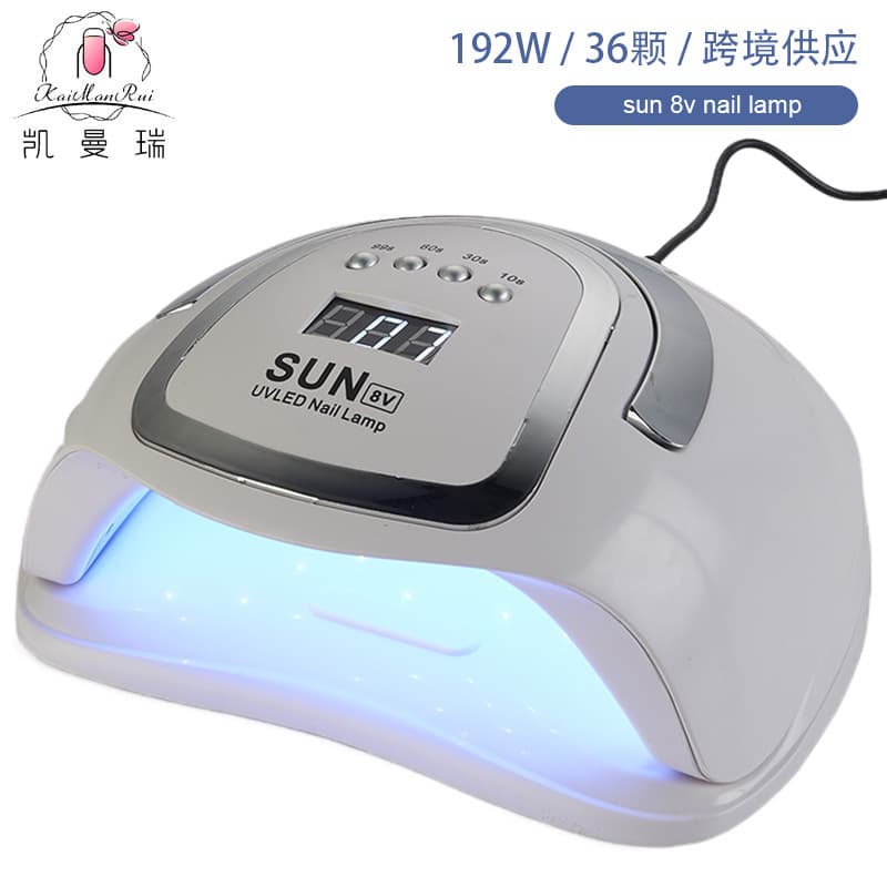 Nail Art Lamp 192W High Power Phototherapy Lamp UV+LED Nail Art Phototherapy Lamp Nail Art Shop Special Baking Lamp Quick-drying Cross-border