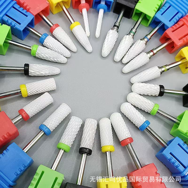 Nail Art Tools Ceramic Grinding Head Bullet Corn-Shaped Nail Removal Grinding Head Nail Grinder Accessories Nail Drill