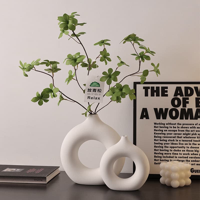 Bei Han Mei Wabi-Sabi Plain Ceramic Vase Decoration Living Room Flower Arrangement Dry Flower TV Cabinet Home Decor Wholesale