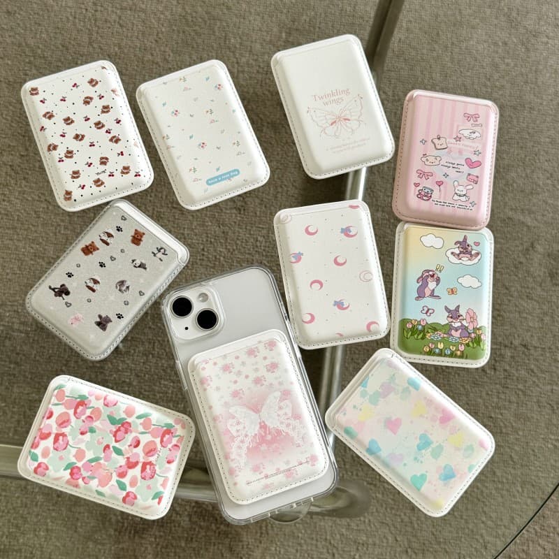 Compatible with Apple MagSafe Magnetic Card Holder for iPhone 15 Pro Max, Leather 14 Pro Access Card Case for iPhone 13
