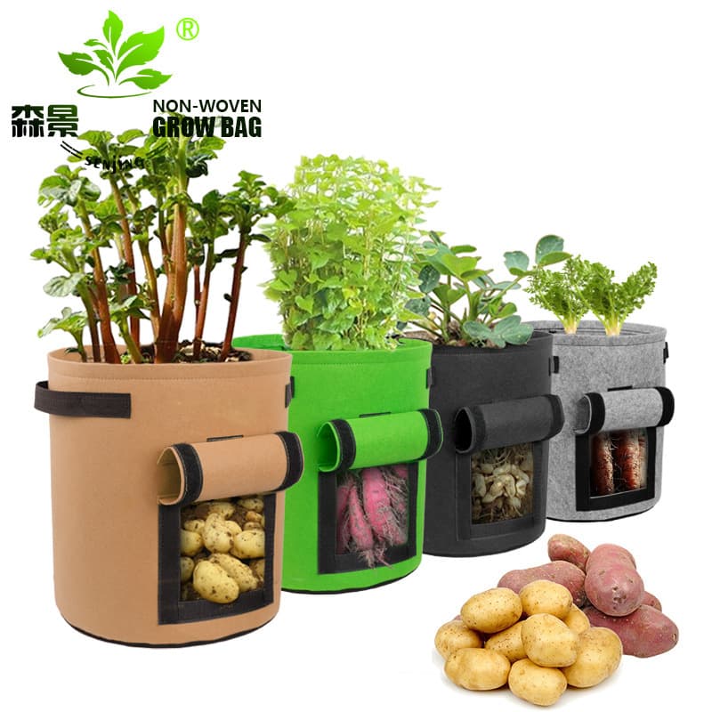 Potato Planting Bag Grow Bag Vegetable Gardening Bag Breathable Decomposable Non-Woven Fabric for Home Garden And Balcony