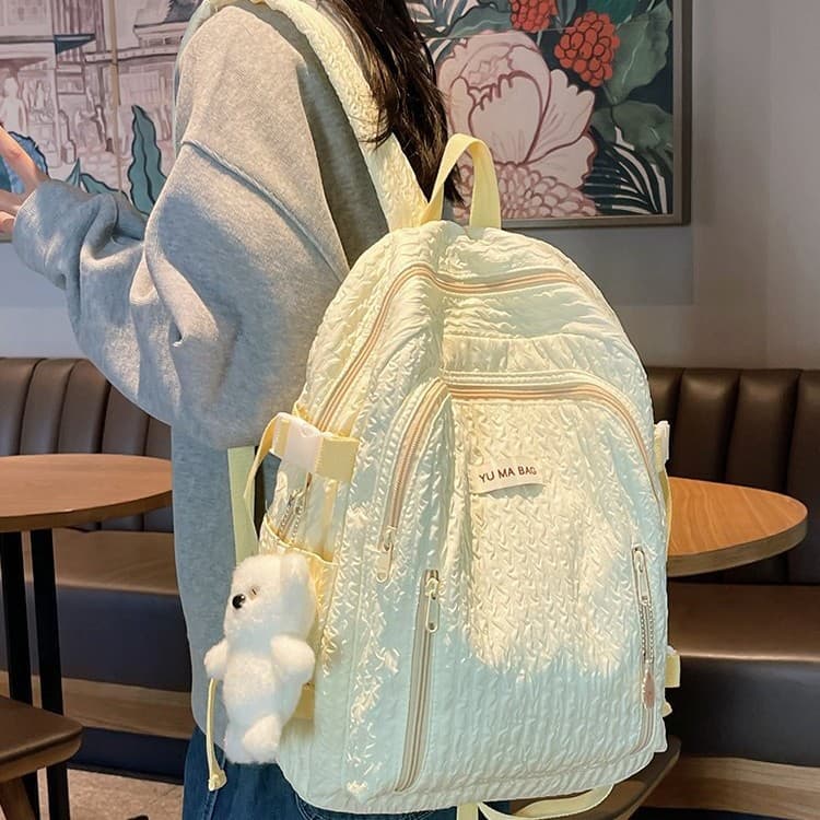 Girls Backpack Bubble Pattern Casual Bag Polyester Material Breathable Stylish Design Sweet School Bag for Middle And College Students