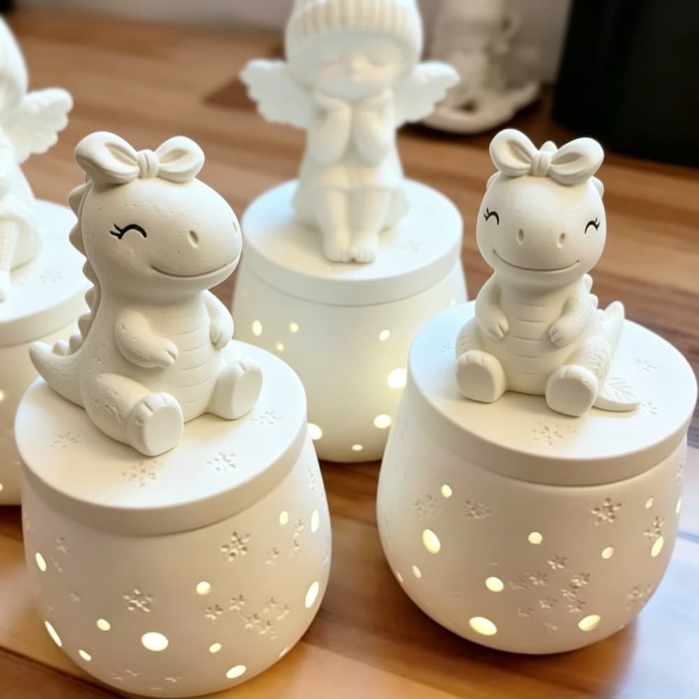 Cute dinosaur aromatherapy jar tray with lid silicone mold epoxy resin handmade storage container decoration mold