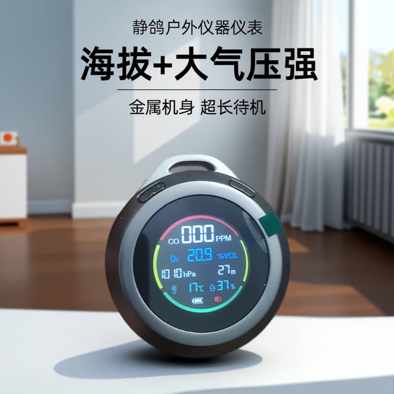 Portable Metal USB Charging Oxygen Content CO Altitude Atmospheric Pressure Temperature Humidity Oxygen Concentration Detector