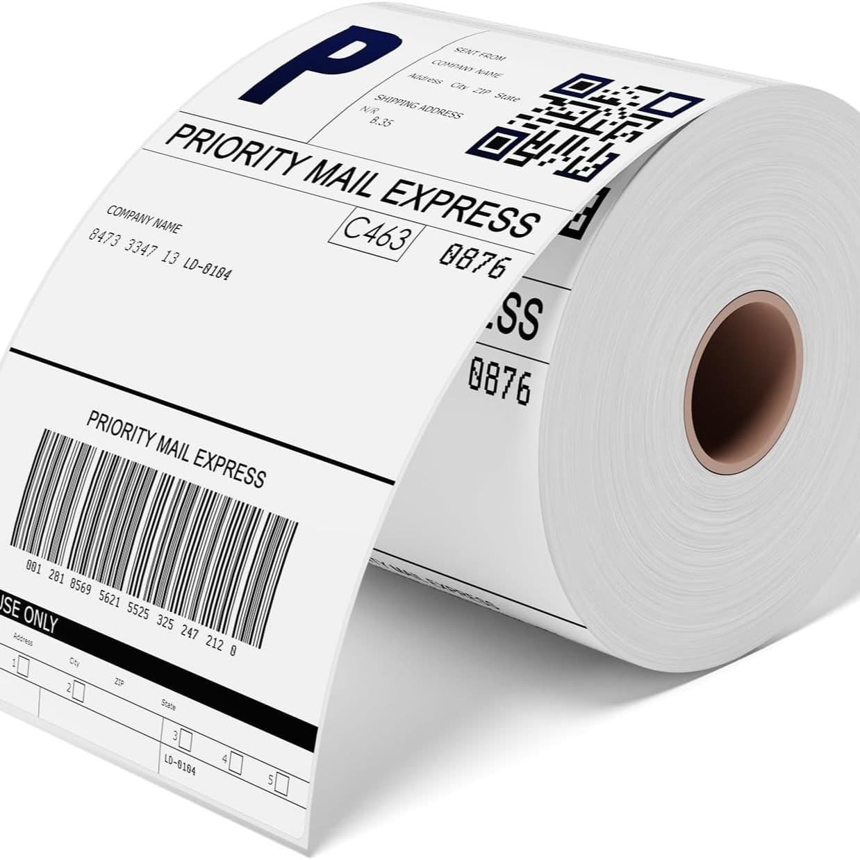 4"x 6" Direct Thermal Labels Roll White Barcode Printer Thermal Paper