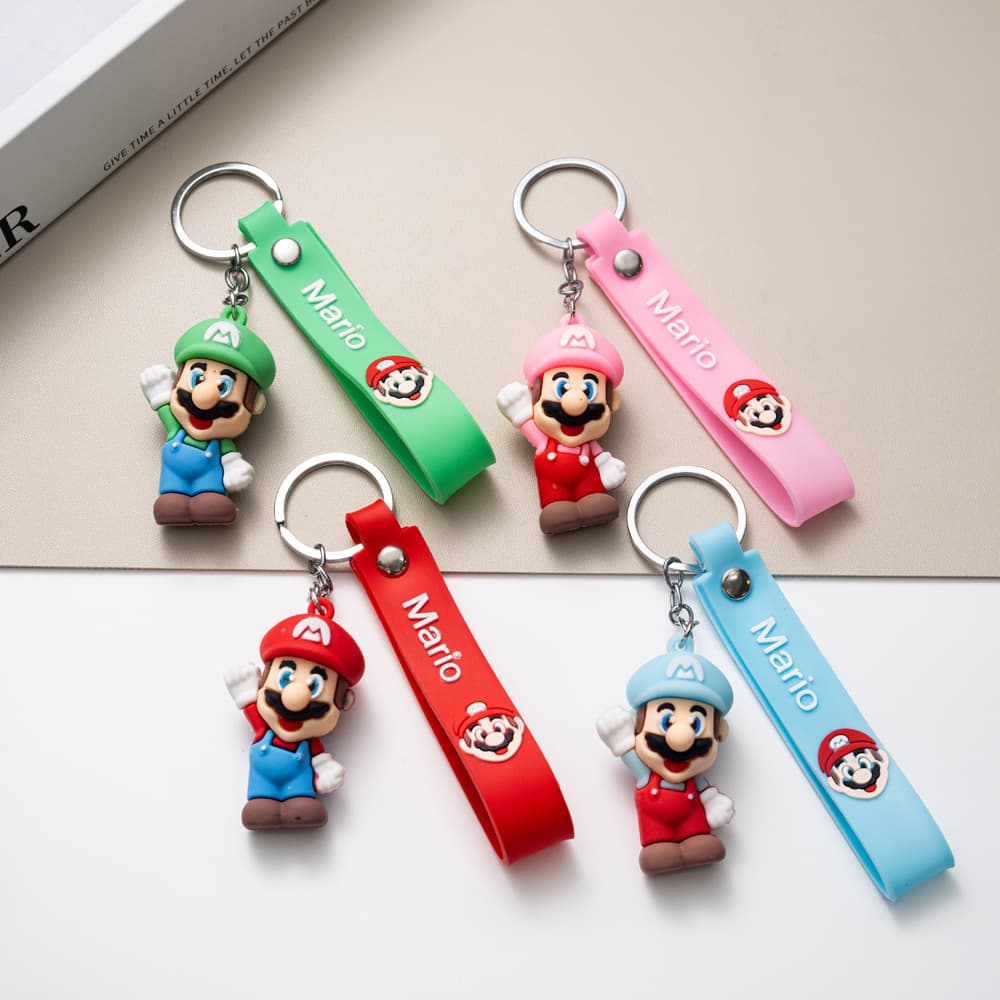 Cartoon Super Mario Mario Mushroom Head Keychain Creative Car Keychain Claw Machine Pendant Small Gift