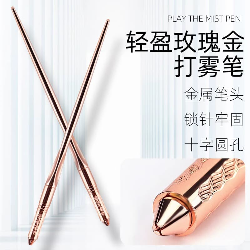 Tattoo embroidery handmade pen semi-permanent eyebrow tattoo water mist eyebrow fogging pen magical needle embroidery pen round hole three round needle high-grade glazed gold