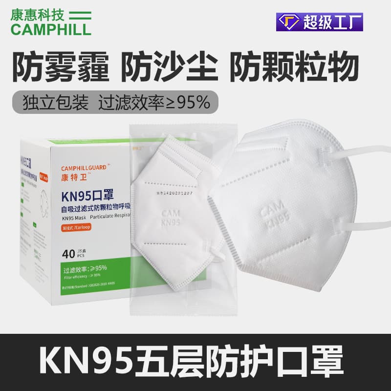 KN95 Mask Dust Protection 3D Five-Layer Autumn-Winter Women High Aesthetics Individually Packed Windproof KN95