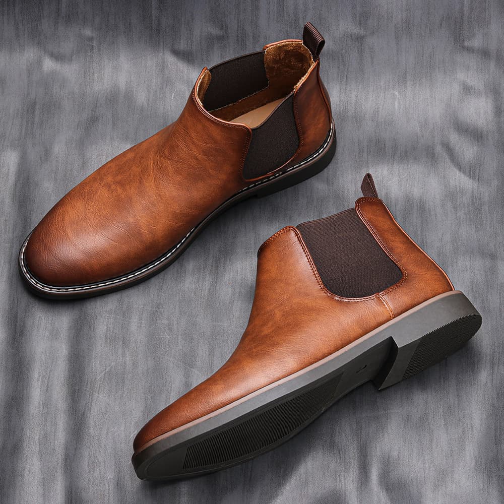 Men's Chelsea Boots British Men's Shoes Burnished Fashion Retro Cross-border Men's Plus Size Ankle Boots