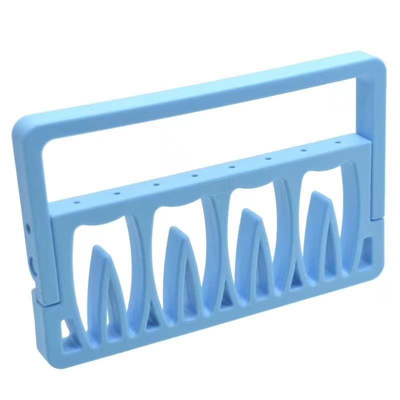 Dental Material 8-Hole Tooth-Shaped Root Canal File Stand, Reamer Stand, Oral Tool Sterilization Box, Bur Stand Storage