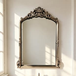 Vintage Full-length Mirror European Carved American Wall-mounted Full-body Mirror French Decorative Floor Mirror Living Room Dining Side Floor Mirror