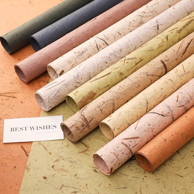 Hand-shred leaf vein paper, flower bouquet wrapping paper, handmade texture petal paper, pure wood pulp DIY flower wrapping paper, art paper