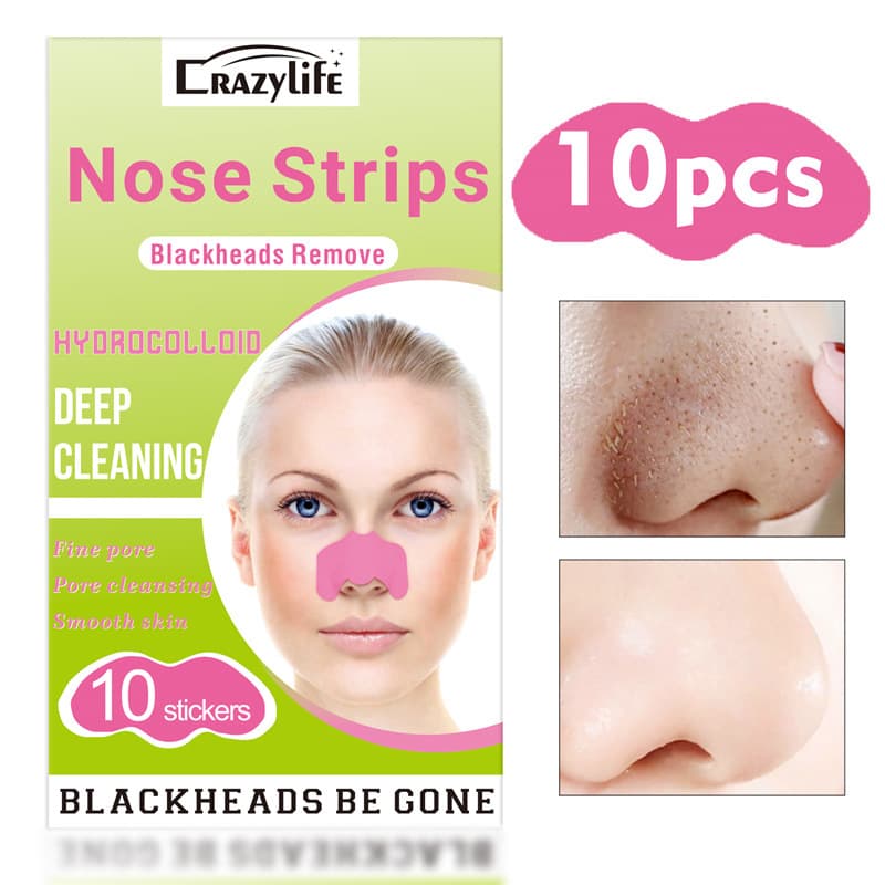 Crazylife Pink Nose Pore Strips Blackhead Remover T-Zone Nose Mask 10 Sheets/Box