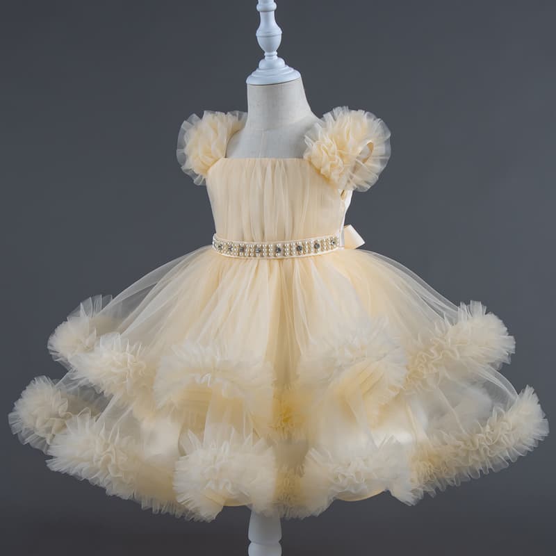 One-Year-Old Birthday Dress for Baby Girl, Tutu Skirt Children's Stage Performance Model Catwalk Show Costume, Princess Dress for Little Girl