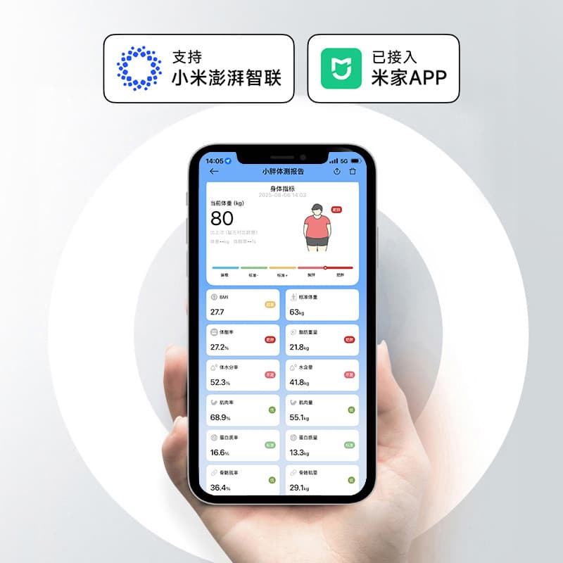 Smart Body Fat Scale, Home Use, Rechargeable, Compact, High-Precision Electronic Weighing Scale, Connected to Mi Home App