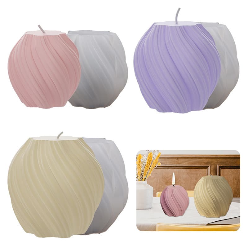 DIY Crystal Resin Irregular Thread Resin Mold Geometric 3D Rotating Stripe Candle Silicone Mold