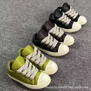 RO Owens Bread Shoes 2024 Chunky Thick Strap Platform Sneakers for Couples Trendy Versatile Casual Sneakers