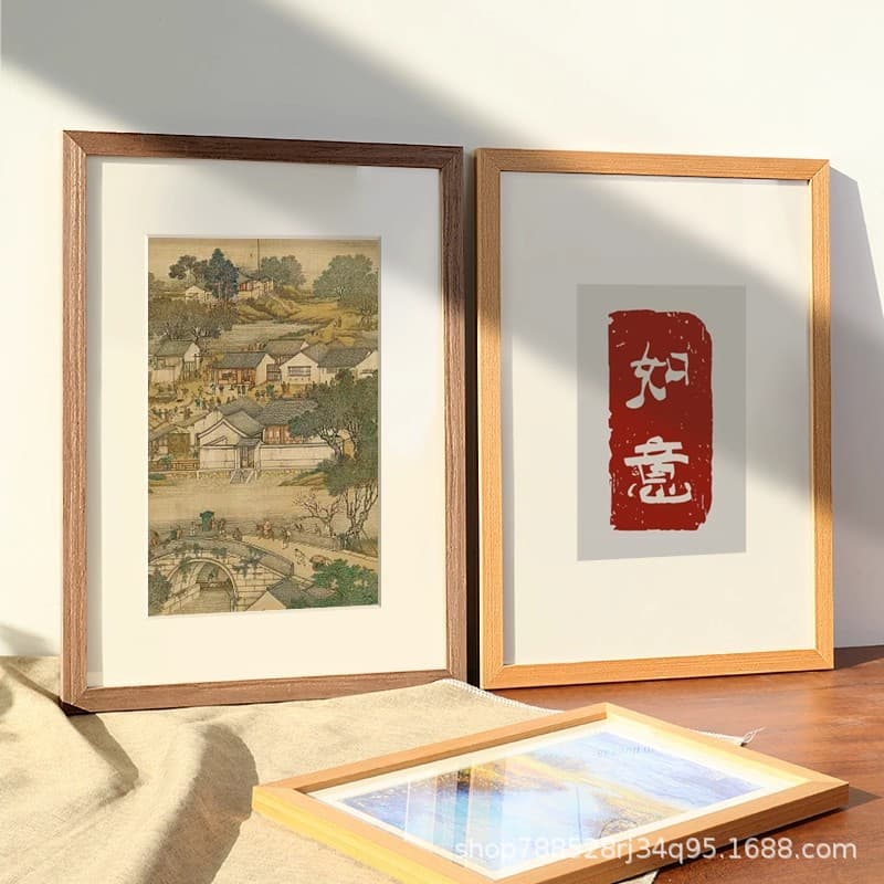 Solid Wood A4 Picture Frame for Wall Display, Wooden A3 Cardboard Frame for Mounting, Empty Frame for Puzzles, Calligraphy Display Stand, Wholesale