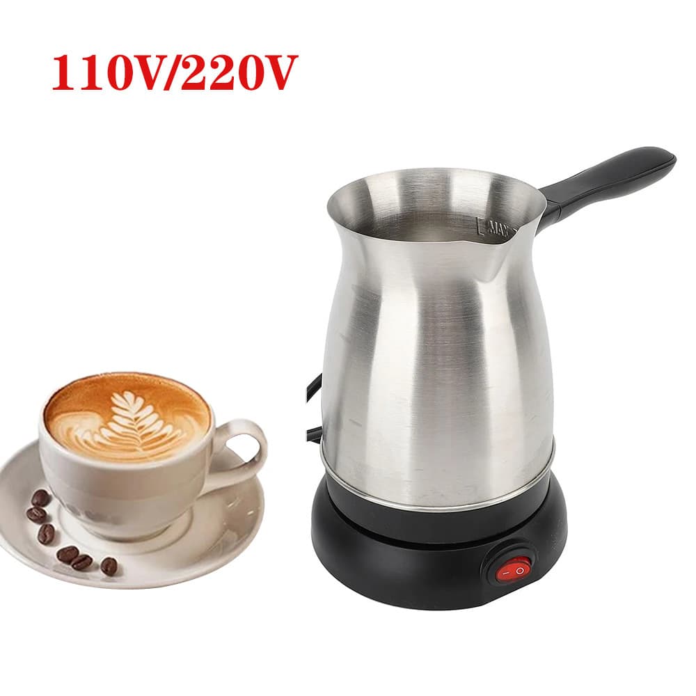 110V American standard Turkish stainless steel hand-brewed coffee pot mini household automatic heating coffee cup coffee