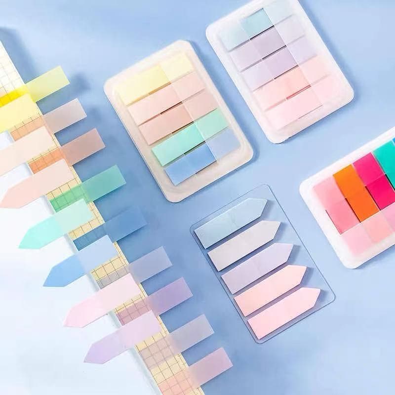 Cross-Border Hot-Selling Transparent PET Morandi Index Tabs, Student Label Stickers, Simple Memo Markers