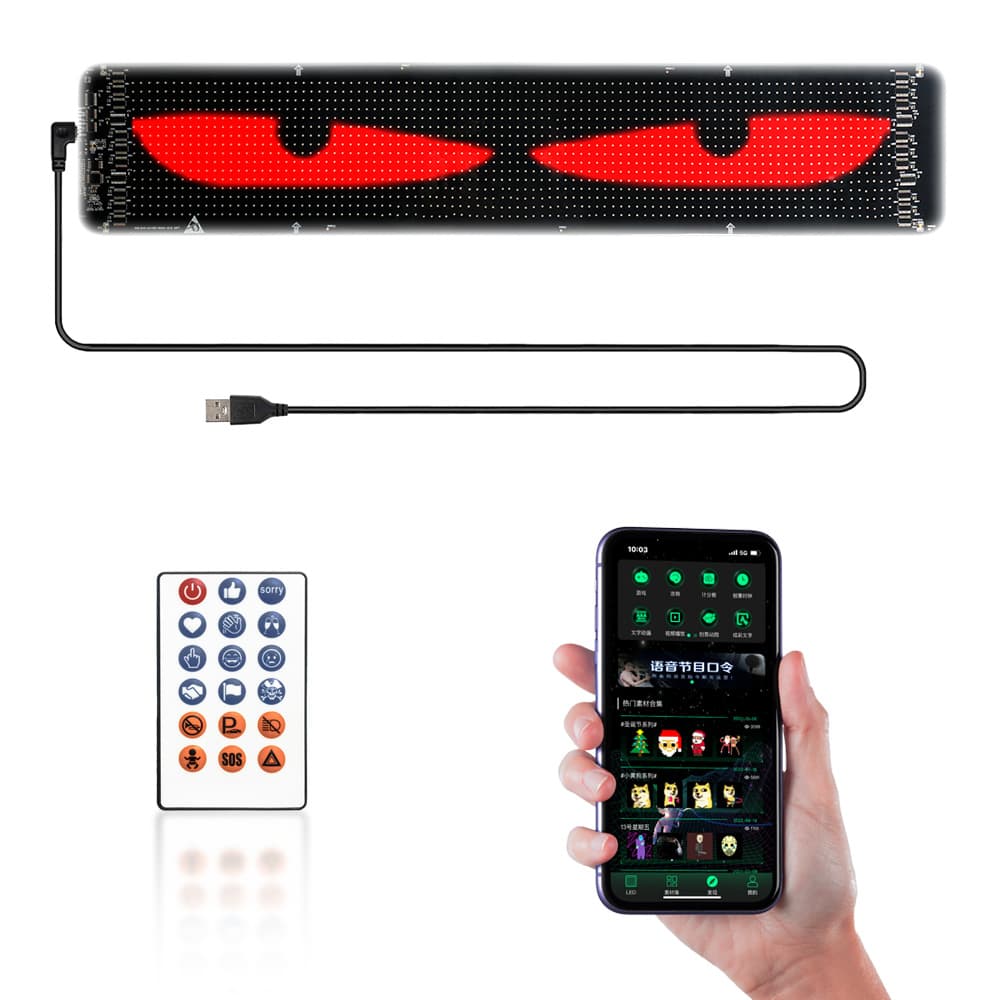 LED Flexible Screen USB Car Advertising Display APP Bluetooth Smart Screen Window Shop Full Color Display