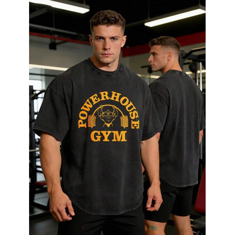 Ouma 100% Cotton Vintage Bodybuilding Gym Tee | POWERHOUS