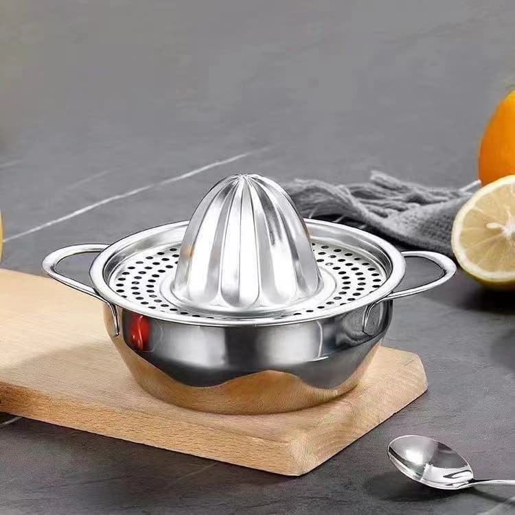 Non-magnetic Stainless Steel Manual Juicer with Filter, Orange Lemon Squeezer, Small Noodle Pot Juice