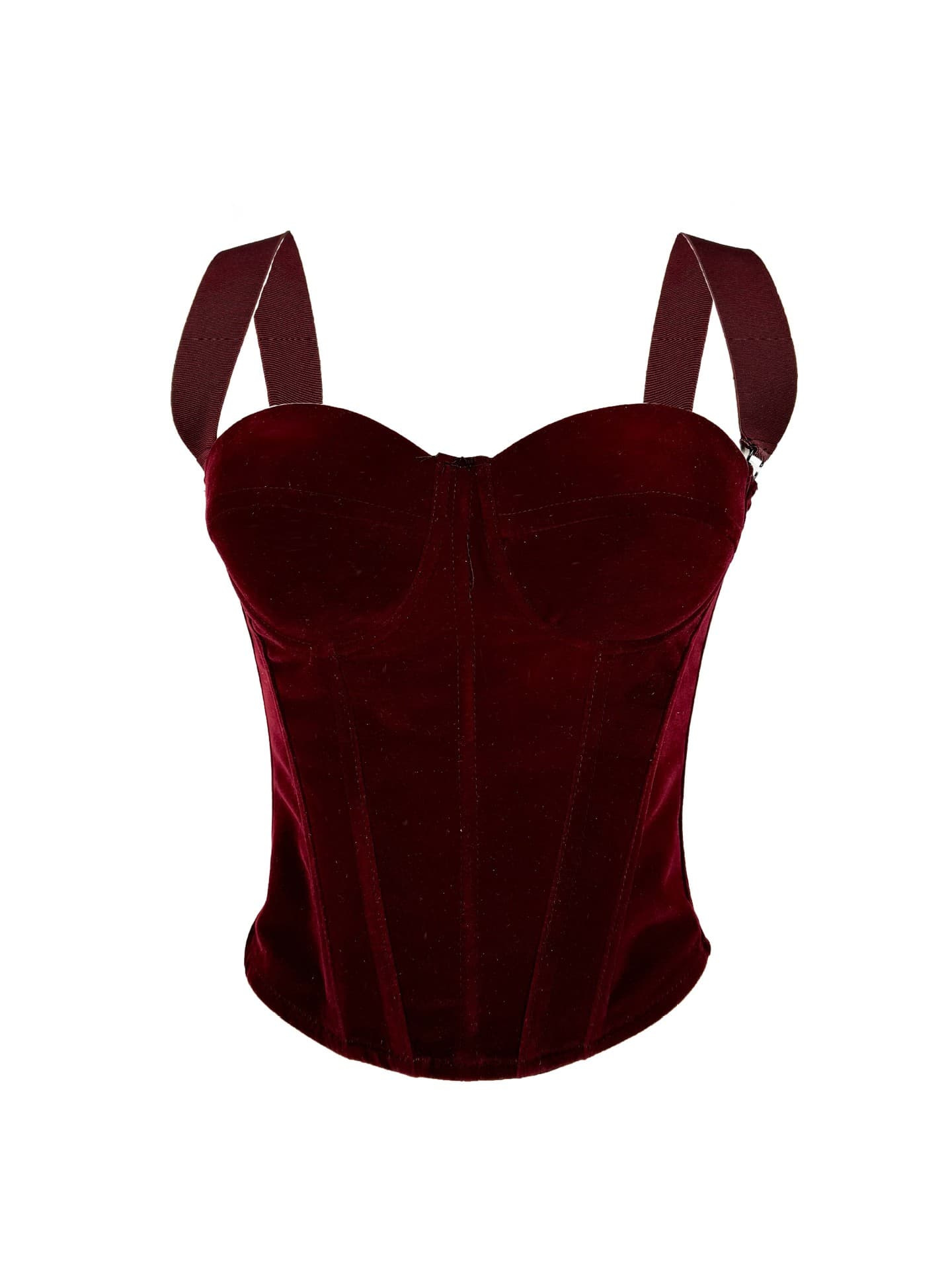 Cross-border Stock Black Velvet Zipper Style High-End Inner Shapewear Outerwear Fishbone Corset Camisole