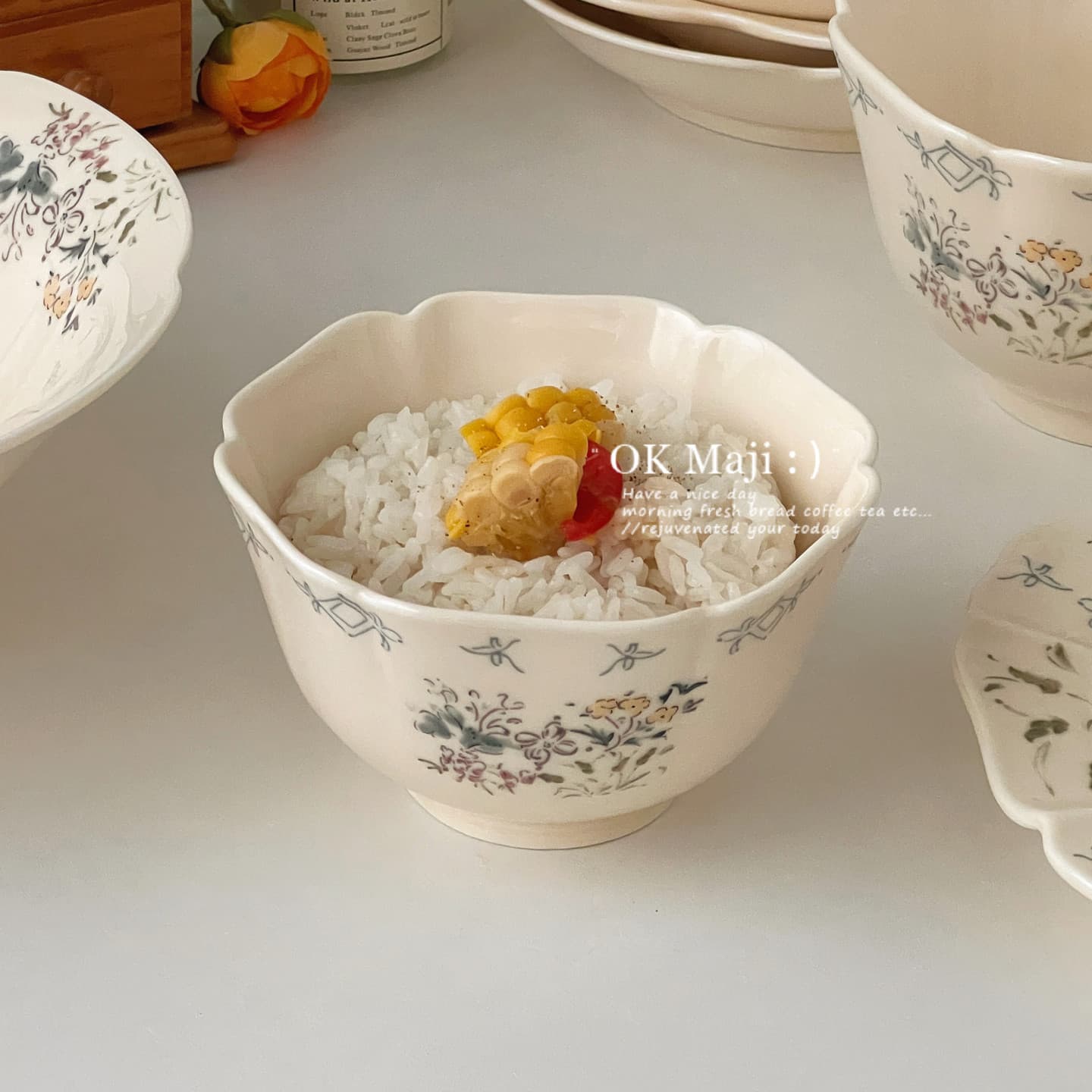 Beautiful Rice Bowl for Home Use 2026 New Model Single-Serving Beautiful Tableware Ceramic Soup Bowl Noodle Bowl Exquisite Fruit Salad Bowl