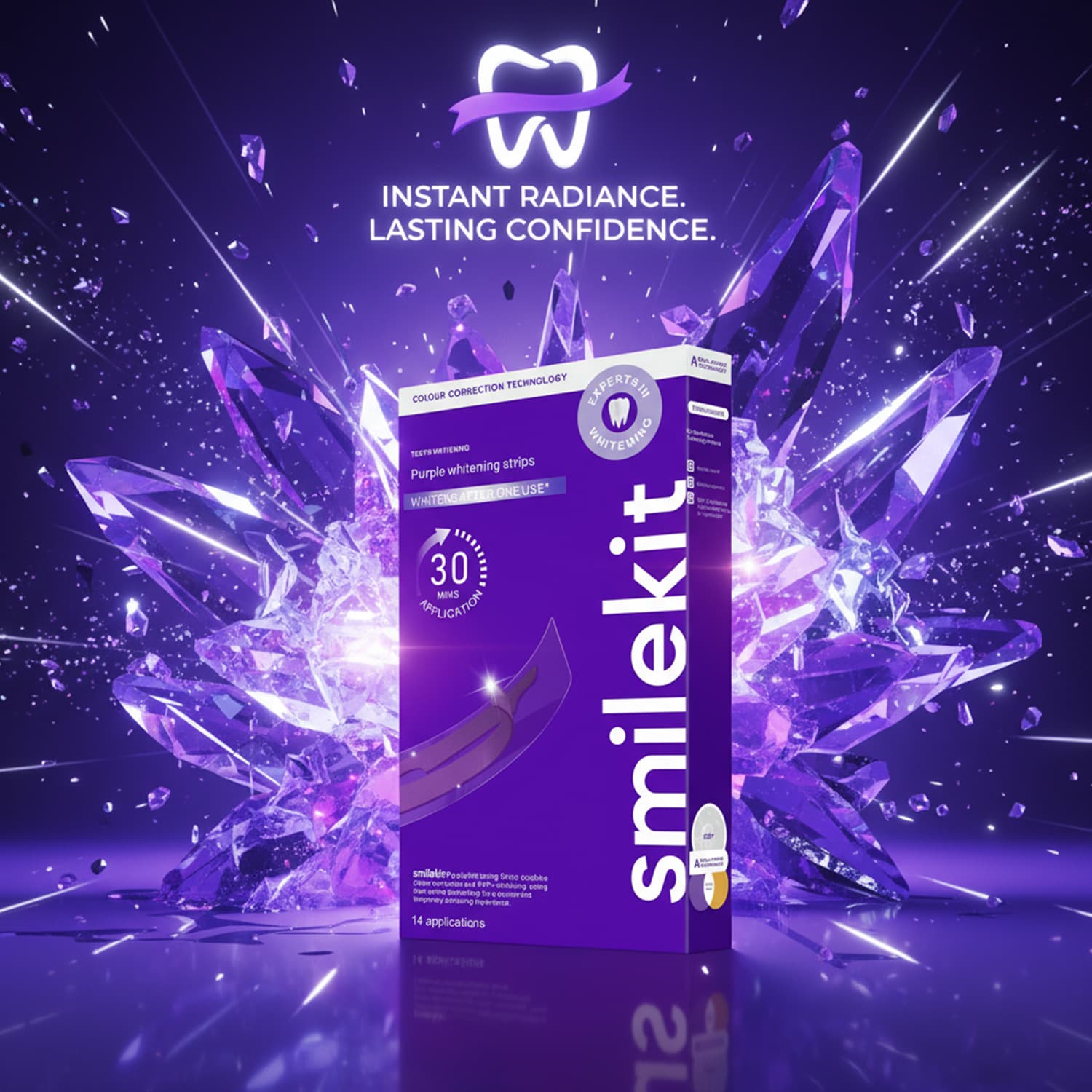 New V34 Purple Teeth Whitening Strips, V34 Whitening Strips, Purple Small Box, Teeth Whitening Strips