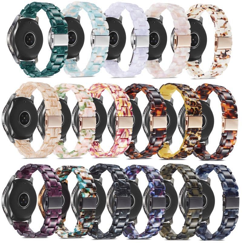 Compatible with Samsung, Huawei GT6, Xiaomi, Huami, Garmin watches 20 22mm Three-link Resin Watch Strap Imitation Ceramic Wristband