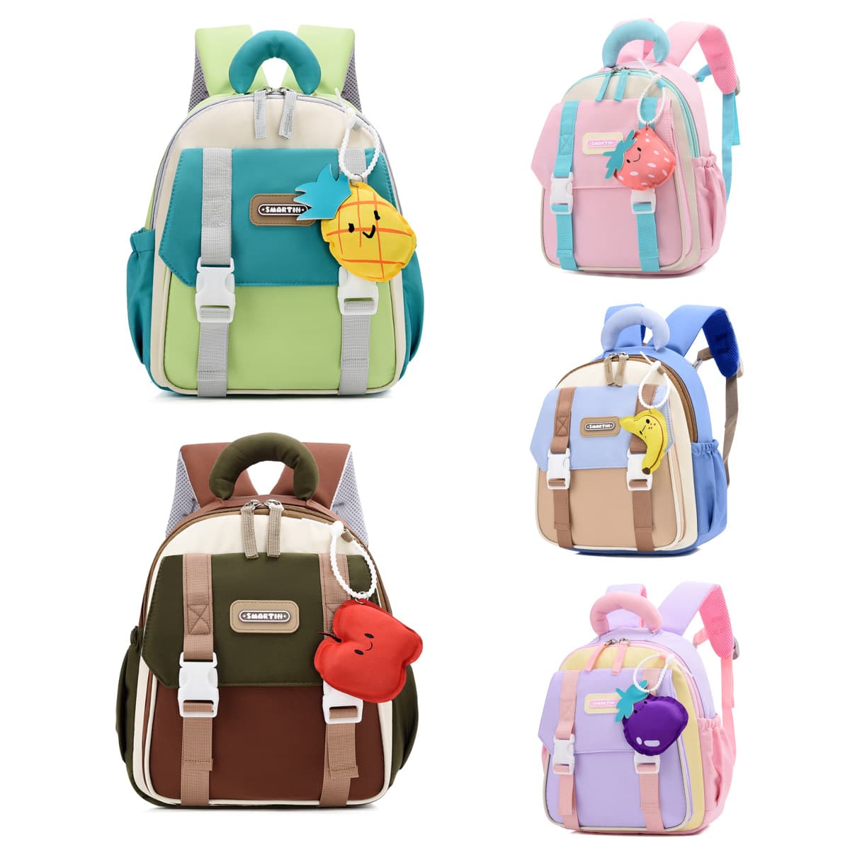 New Kindergarten Backpack, Lightweight and Pressure-relieving, Color-block Trendy Backpack, Large Capacity for Boys and Girls