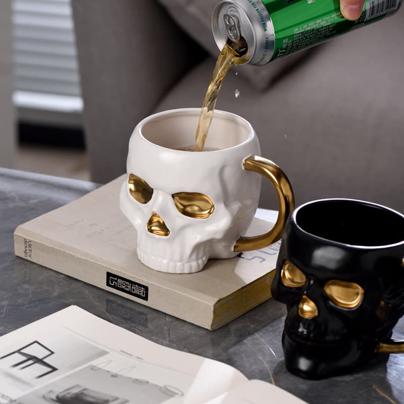 Skull Decoration Halloween Mug Creative Ceramic Mug Office Coffee Cup Simple Modern Niche