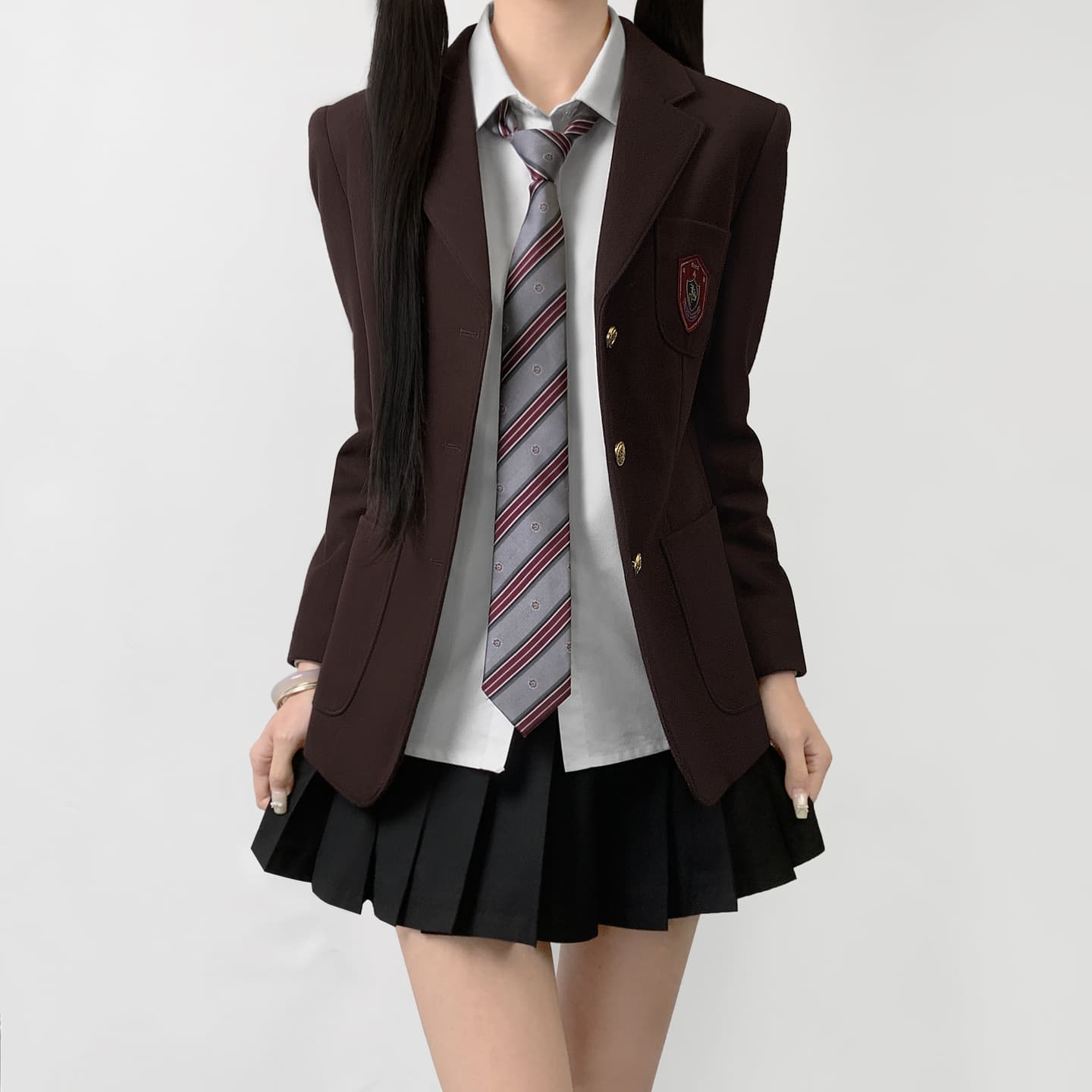 Kimura Uncle JK Uniform Original Embroidered Gray Woolen Suit Jacket Women's Autumn and Winter College Style School Suits
