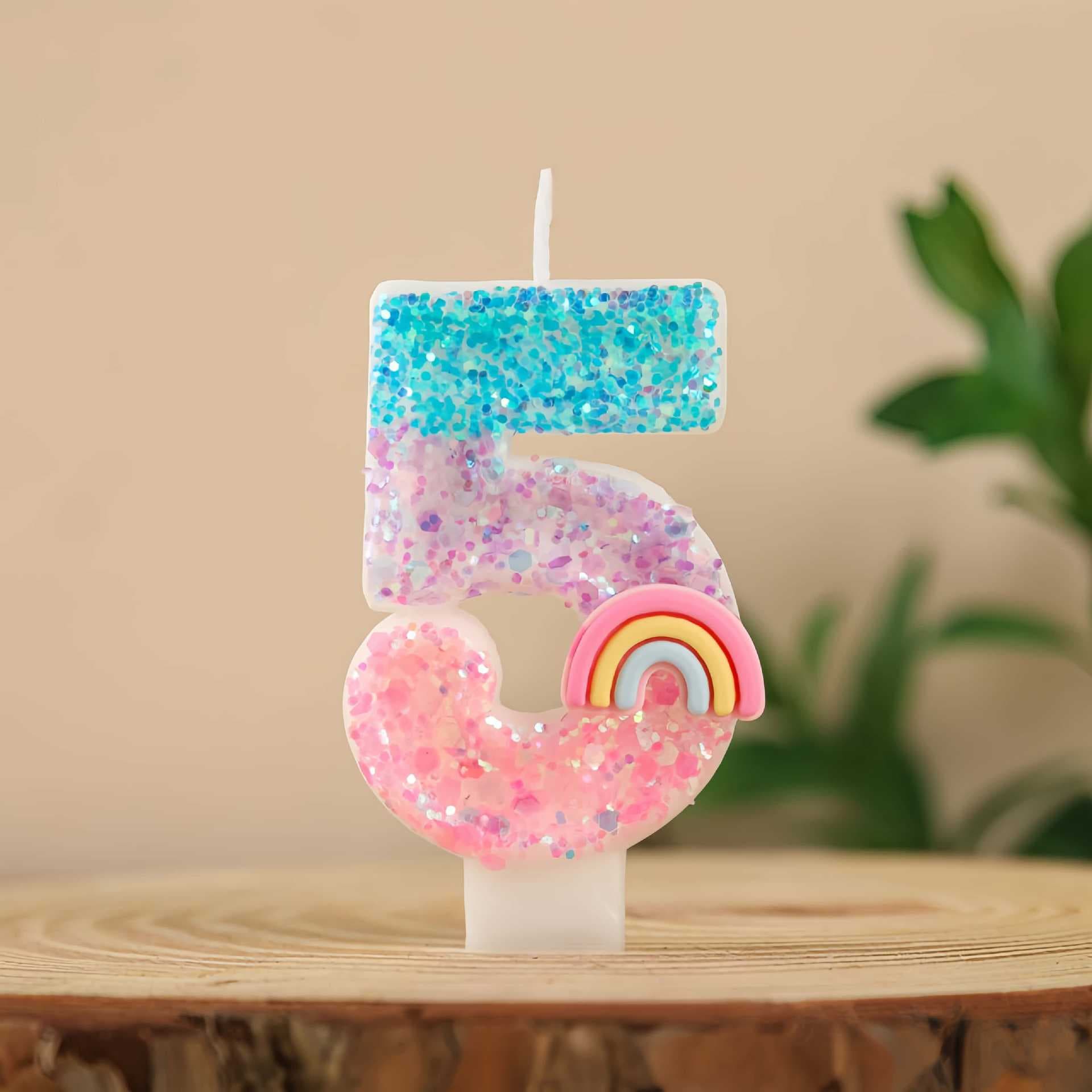 Creative 0-9 number candle diy rainbow birthday cake decoration Amazon AliExpress cross-border e-commerce supply source