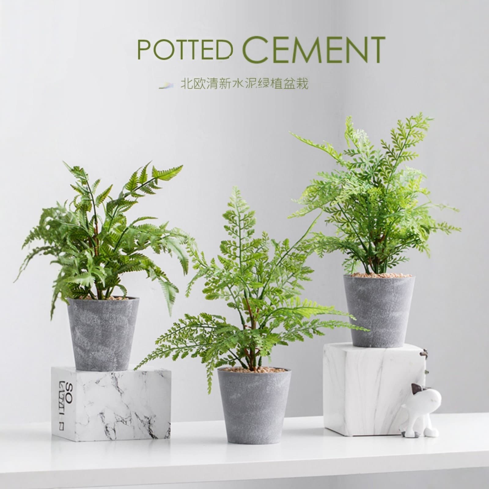 Nordic-style artificial green plant faux Monstera leaf decoration small potted plant for living room office desk