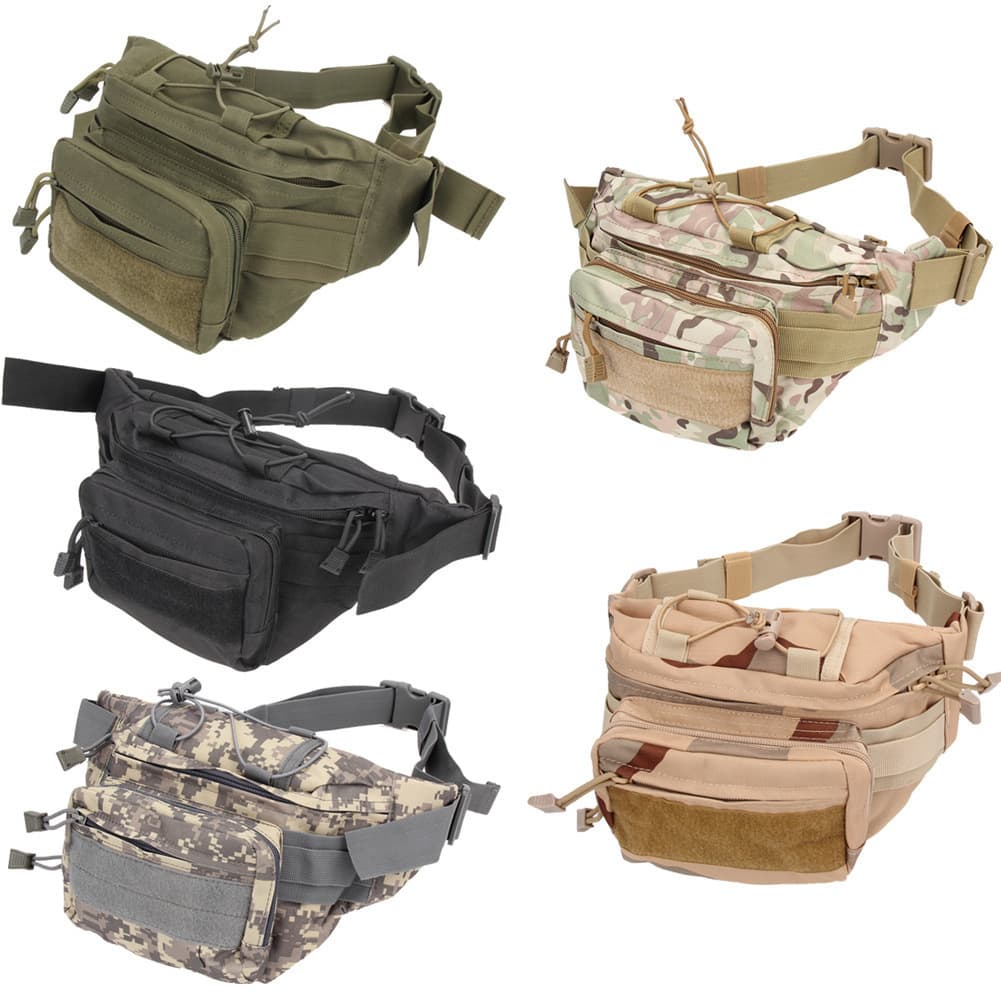 Cross-border outdoor tactical waist bag, military fan multi-functional casual crossbody chest bag, mountaineering running waist bag for men