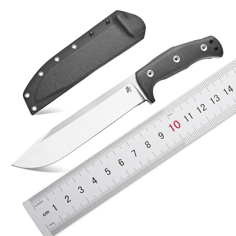 ST12 Plus Fixed Straight Knife with Sleipner Brushed Steel Blade and G10 Handle, Outdoor EDC Camping Tool