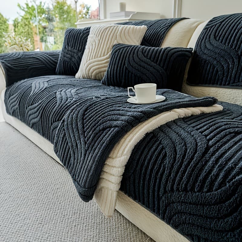 2025 New Cross-border Drop Shipping Plush Anti-Slip Sofa Cover: Modern Luxury Pet-Friendly