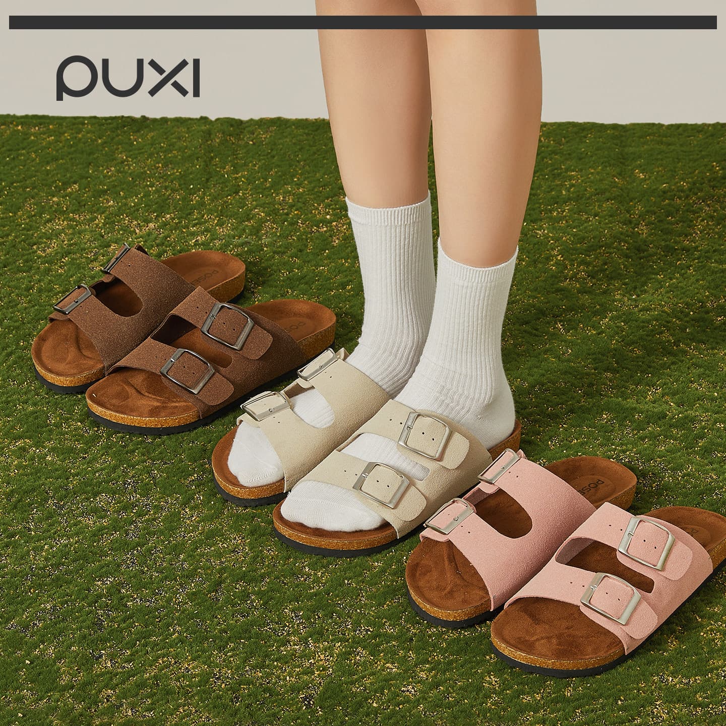 Puxi Sunward Birkenstock Sandals Women's Summer New Outdoor Wearable Casual Slides for Couples Men's Lazy Slippers