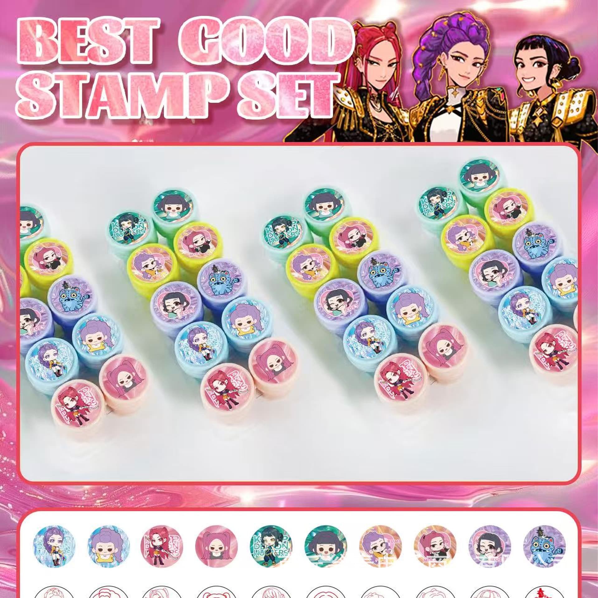 New Best-Selling Witch Hunter Team 10-Pack Stamps, Cartoon High-Aesthetics Children's Journal Stamps, Creative Stationery Stamps in Bulk