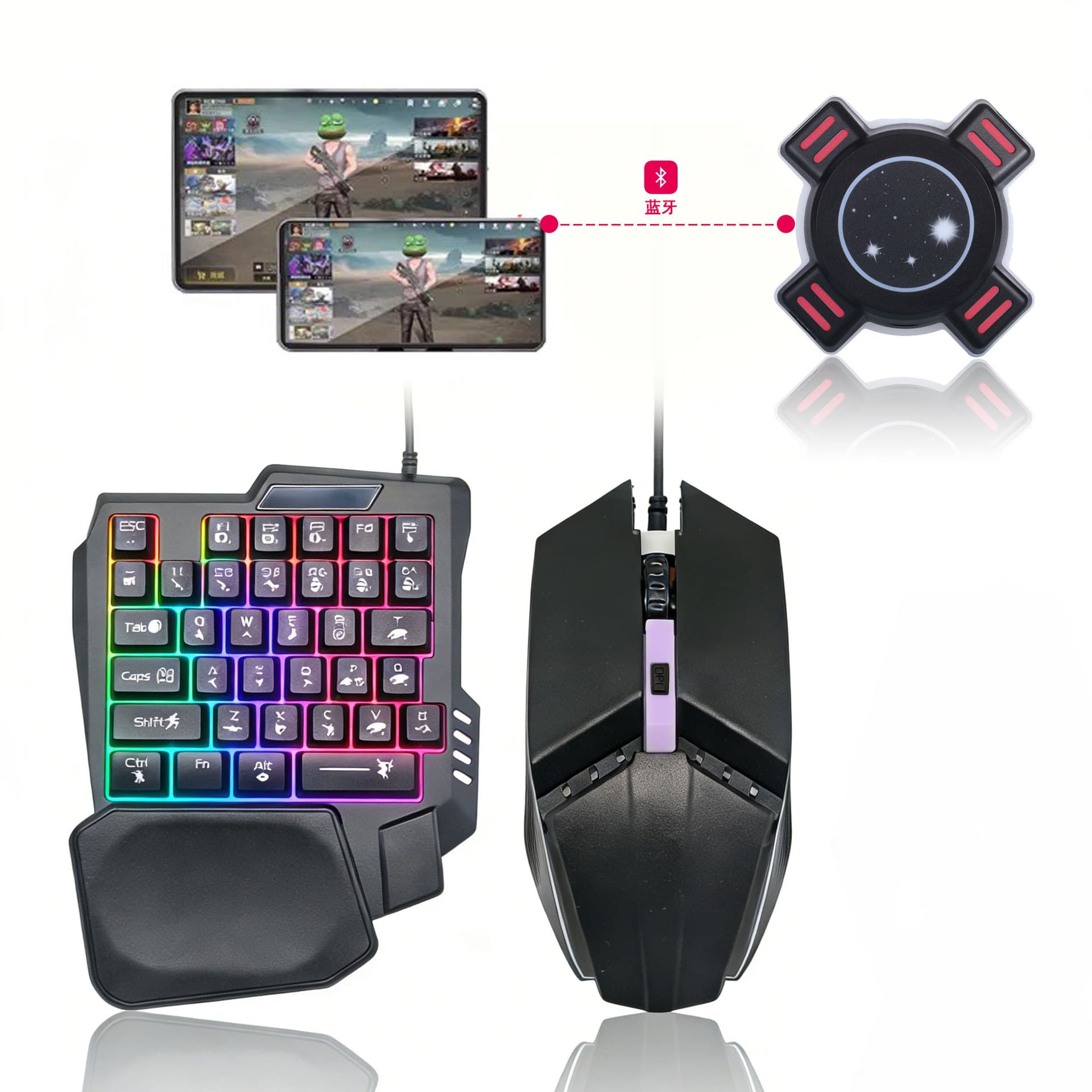 TR002 Chicken King Throne Phone Keyboard Mouse Converter Bluetooth 5.0 Supports Peace Elite Mobile Game LOL