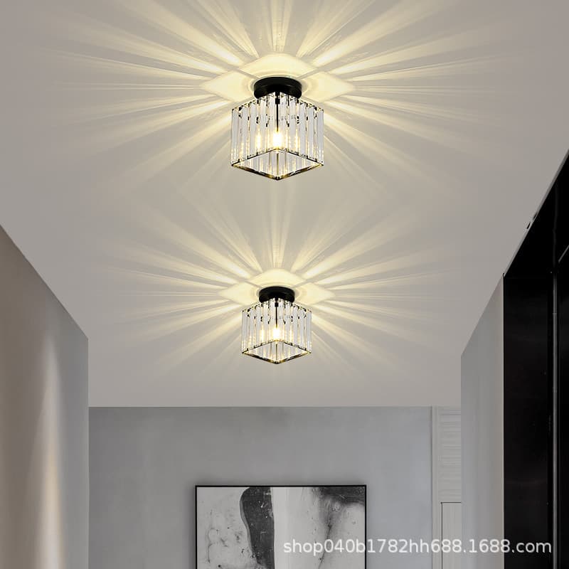 Crystal Corridor Light Simple Modern Bedroom Bedside Lamp Hallway Small Pendant Nordic LED Ceiling Light Balcony Lamp
