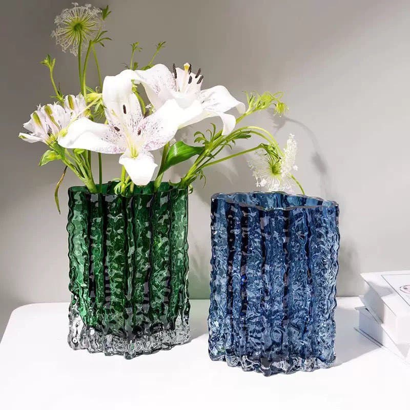 French transparent glass vase ornaments ins style hydroponic flower arrangement vase light luxury luxury internet celebrity living room