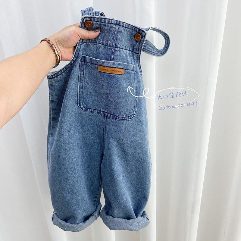 Boys' Suspender Pants Children's Autumn Pants 2024 New Baby Spring/Autumn Jeans Girls' Simple Long Pants Trendy