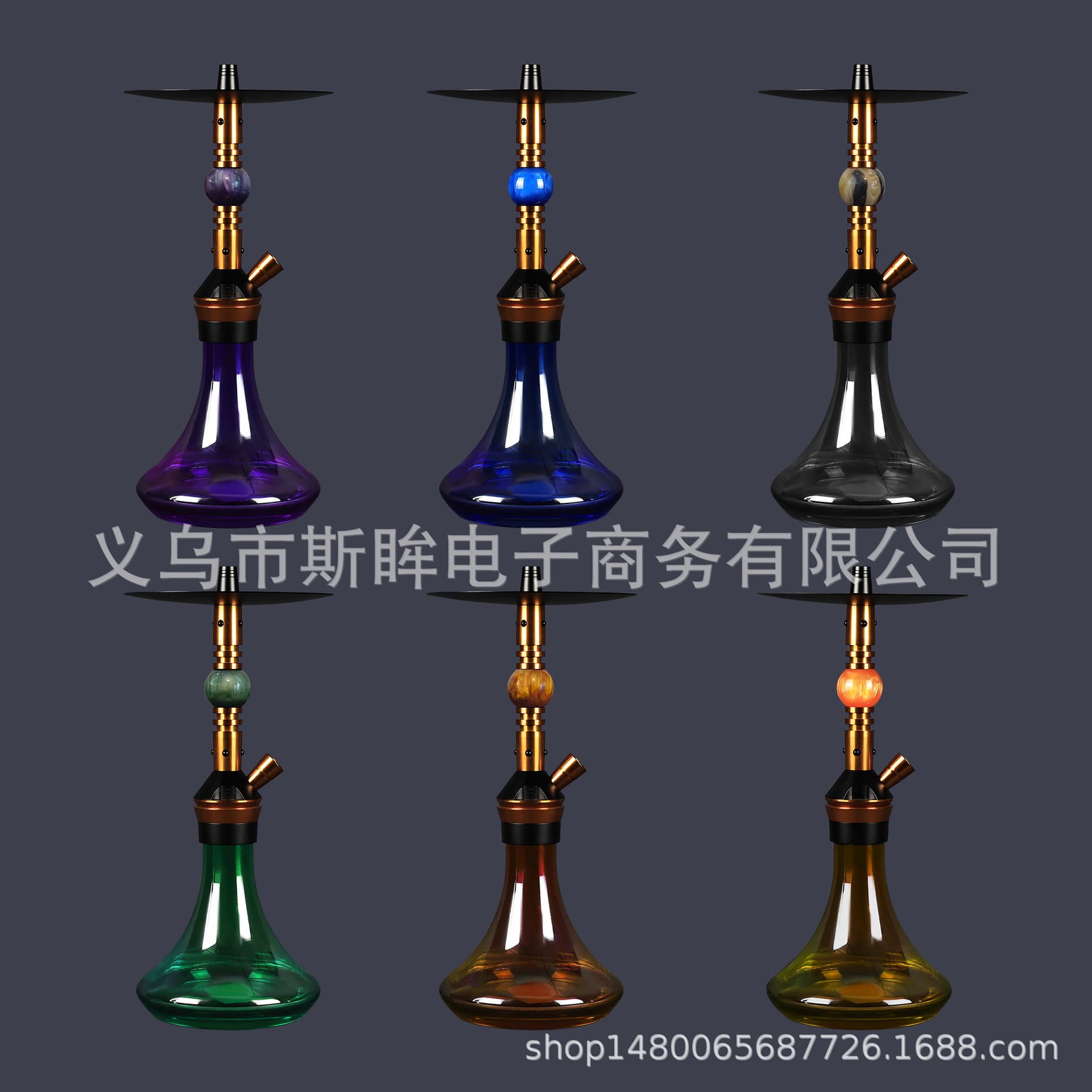 Hookah Set Glass Aluminum Alloy Silicone Hose Bowl Shisha Bar Pub Cross-border