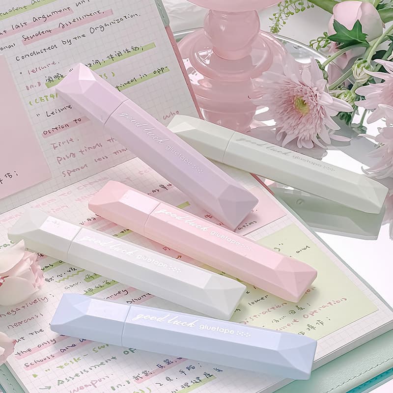 Pen-shaped Dot Glue Tape, Ins-style High Appearance Gradient Correction Tape Style Double-Sided Adhesive, Super Strong Sticky Tape for Handmade and Journaling