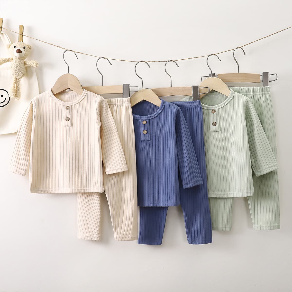 Children's Innerwear Set Autumn Korean Style New Boys' Velvet Baby Long Sleeve Top and Bottom Pajamas Homewear Kids Clothing