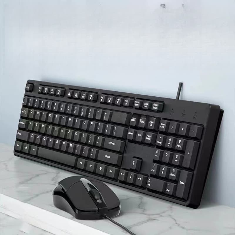 Wireless keyboard and mouse set USB computer desktop notebook office silent mechanical feel wired keyboard